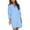 Blue, variant on Women's Casual Solid Turtleneck Long Sleeve Shirt Dress with Pocket and Side Split Hem