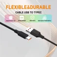 thumbnail image 3 of Cable Usb A Tipo C 2 Metros Datos Carga Rápida 2.4a U-volt, 3 of 8
