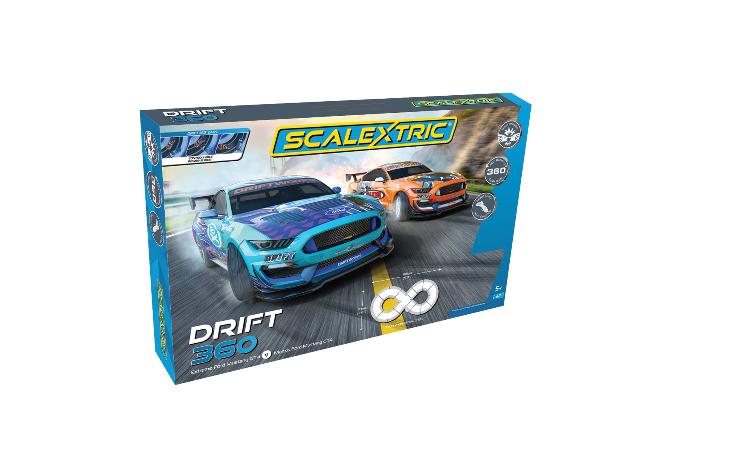 Scalextric C1421T Drift 360 1:32 Scale Slot Car Race Set