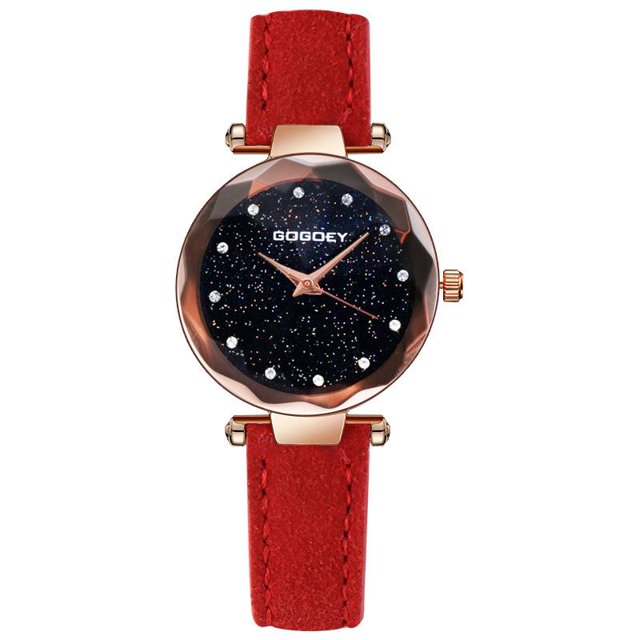 Women Watches Personality romantic starry sky Wrist Watch Leather Rhinestone Designer Ladies Clock