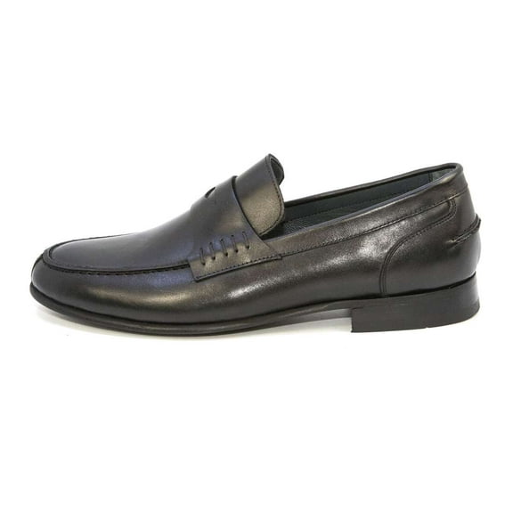 Elegante Men's Potenza Leather Slip On Penny Loafers, Black,8.5 M US