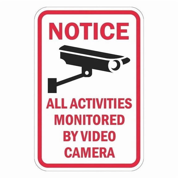 Lyle Rflctv Surveillance Notice Sign,18x12in T1-1081-DG_12x18