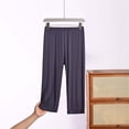 thumbnail image 2 of StSilkitty Pajama Capri Pants for Women Elastic Waist Lounge Sleepwear Capris Lightweight Comfy Sleepwear Cropped Pants, 2 of 6