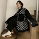 thumbnail image 2 of -chaqueta vaquera de gran tamaño para mujer, ropa de calle de moda coreana, Chaquetas vaqueras a cuadros Vintage negras, abrigo suelto gótico elegante, 2 of 5