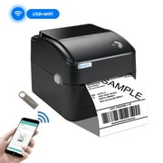 Vretti Label Printer with Power Cord USB Flash Drive, Black