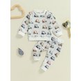 thumbnail image 2 of Nygoyerh Little Boys Fall Outfit 6M 9M 12M 18M 2T 3T 4T Golf Print Long Sleeve Tops + Drawstring Pants 2PCS Set Baby Clothing for Fall, 2 of 8