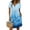 Blue, variant on Summer Dresses for Women Floral Print Henley Button Down Short Sleeve A Line Casual T Shirt Dress with Pockets Blue M