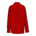 thumbnail image 5 of ClodeEU Women's Business Formal Long Sleeve Shirt,Striped Spring Fall Blouse Red,Womens Plus M, 5 of 9
