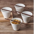 thumbnail image 3 of Delray Bone China Lightweight Chip Resistant Noodle Ramen Bowl with Chopsticks, White, Set of 4, 4.75-Inch, 3 of 4