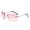Pink, variant on Rimless Square Sunglasses Rhinestone Butterfly Decor Eyewear Uv Protection Glasses For Driving Beach Daily Fashion Accessory(Blue-13.3Cm)