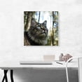 thumbnail image 2 of ARTCANVAS Grey Norwegian Forest Cat Home decor Canvas Art Print - Size: 18" x 18" (0.75" Deep), 2 of 9