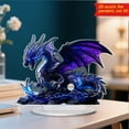 thumbnail image 5 of Yooshoverk Purple Dragon Decor 2D Acrylic Desktop Art Fantasy Theme Shelf Display Home Accent, 5 of 8