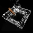 thumbnail image 4 of Ashtray , Large Glass Ashtray for Cigarette Cigar , Clear Crystal Ash Trays Outdoor Glass Spuare Ashtrays (7x7inch),,F98475, 4 of 5
