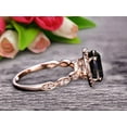 thumbnail image 4 of Oval Cut 2 Carat Black Diamond Moissanite Engagement Ring Solid 10k Rose Gold Halo Anniversary Ring, 4 of 5