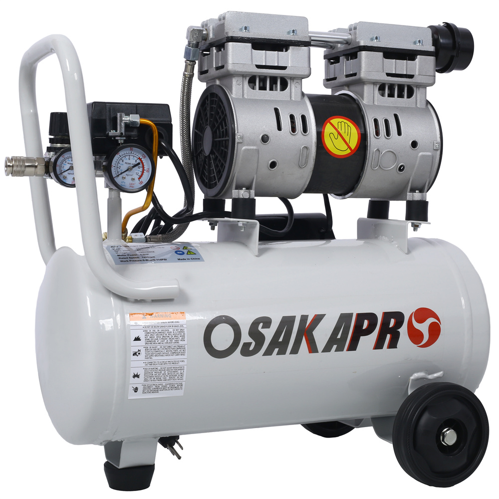 8 Gallon Ultra Quiet Air Compressor, 1.5HP, Max 115 PSI, 70dB Low Noise Oil-Free Air Compressor for Auto Repair, Bike Tires, Garage Spray Painting