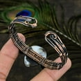 thumbnail image 5 of Natural Owyhee Opal Gemstone Handmade Copper Wire Wrap Cuff Bangle Adj., 5 of 5