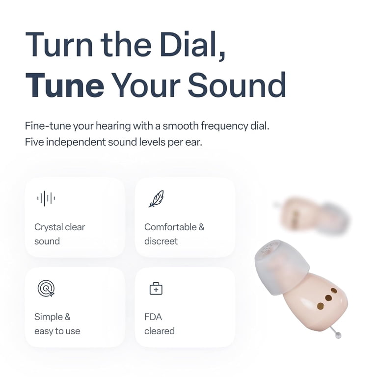 Free Shipping! Audien Hearing Atom One Rechargeable OTC In-the-Ear