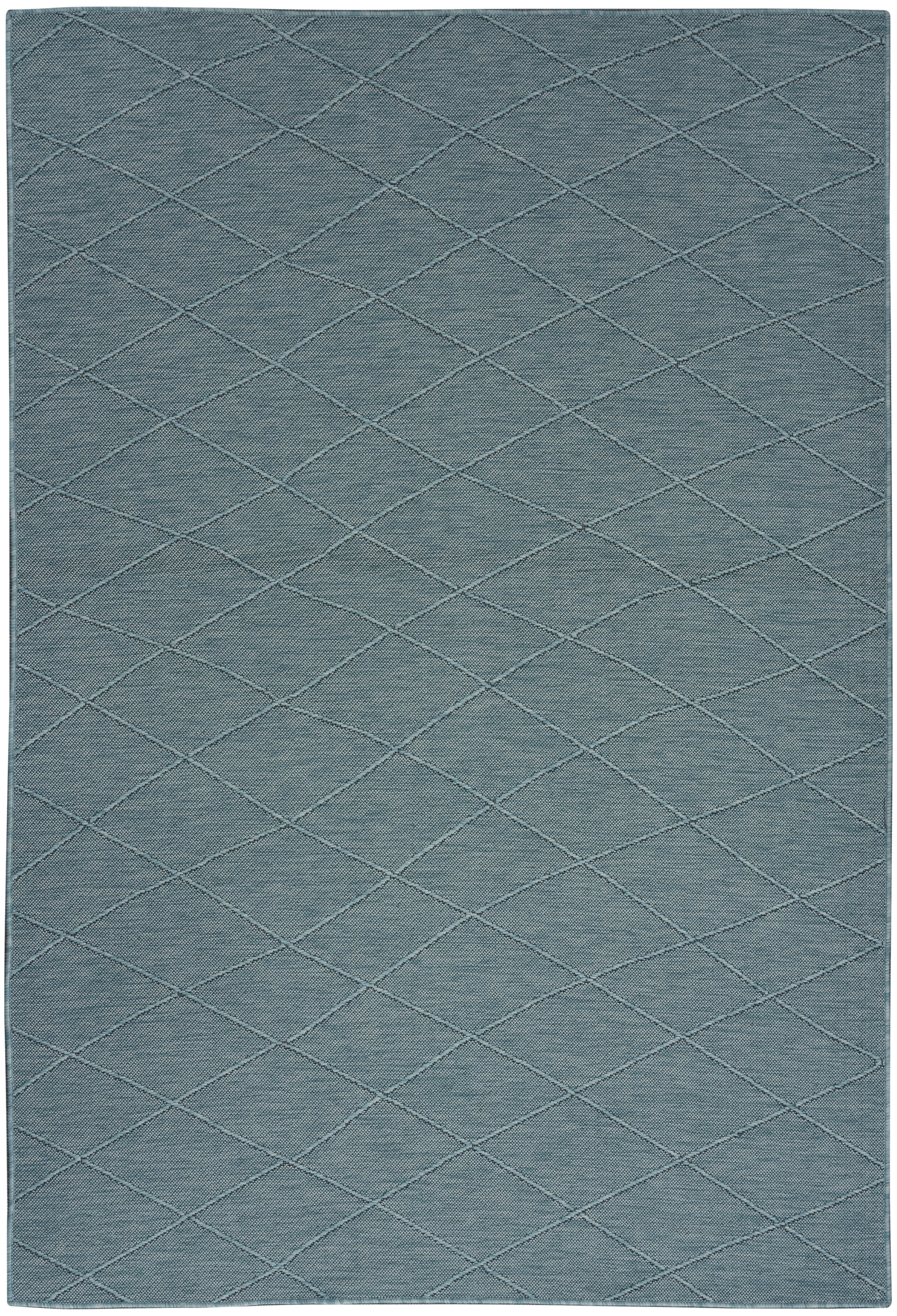 Nourison Washable Solutions Indoor/Outdoor Aqua 6' x 9' Area Rug (6x9)