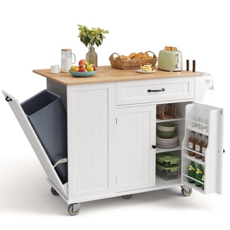 Hodedah Microwave Kitchen Cart, Chocolate - Grey - Walmart.com