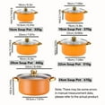thumbnail image 4 of 1/10/12pcs Stainless Steel Cookware Set - Non-Stick Frying Pan, Stockpot And Milk Pot With Lid - Multi-Functional Kitchen Essentials, No Charging, No Batteries, Orange, 4 of 15