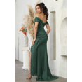 thumbnail image 2 of May Queen MQ2063 Juniors Womens Ruched Glitter Mother of the Bride Slit Gown, 2 of 5
