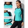 thumbnail image 3 of Women's Long Sleeve Rash Guard Logo Printed UPF 50 Sun Protection Swim Shirt, 3 of 6