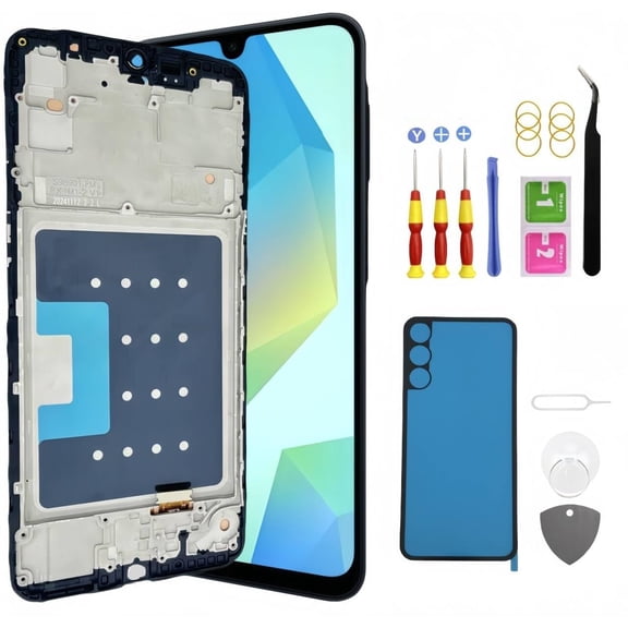 for Galaxy A16 5G LCD Display Screen Assembly Replacement for Samsung A16 5G Touch Digitizer Screen with Frame Toolkits SM-A166U A166U1 A166W A166P A166M/DSN with Frame (Not for 4G)