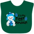 thumbnail image 3 of Inktastic It's My 1st Hanukkah Cute Bear with Dreidel Boys or Girls Baby Bib, 3 of 4