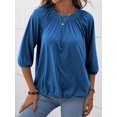 thumbnail image 2 of Sherrylily Women Crew Neck T Shirt Half Sleeve 3/4 Sleeve Casual Loose Pleated Tops, 2 of 5