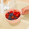 thumbnail image 6 of Multifunctional Fruit Washing Bowl with Strainer, Strainer Container with Lid, 2 in 1 Drain Basket with Foldable Handle Berry Fruit Fridge Container for Refrigerator, Kitchen Sink for Washing Storage, 6 of 7