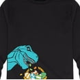 thumbnail image 3 of Instant Message - Dino Easter Basket Side Hit - Kids Long Sleeve Tee, 3 of 6