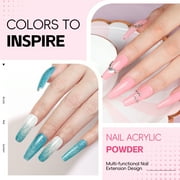 COSCELIA Acrylic Nail Kit with u v Light for Beginners 12PC Glitter Decorations Powders Nail Set Kit Nail Art Professional DIY Gift for Women