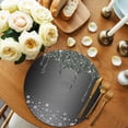 thumbnail image 2 of Black Grey Round 15 Inch Placemats Set of 6, Modern Abstract Diamond Luxury Gradient HeatResistant Non Slip Place Mats for Dining Table, Wipeable Braided Kitchen Table Mats for Housewarming, 2 of 9