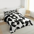 thumbnail image 3 of jejeloiu Cartoon Bow Tie Twin Comforter Sets,White Black Bedding Set For Girls Reversible 2-Piece, 3 of 8