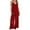Wine, variant on Lenpel Women's Plus Size Jumpsuits Soft Casual V Neck Spaghetti Strap Ribbed Knit Loose Overalls Wide Leg Rompers