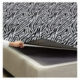 thumbnail image 4 of Split Head Bed Sheet Set King 4 Pcs - Adjustable Split-King Size Zebra Print % Cotton Sheets 400-Thread-Count - Split Head Sheets - Split Down 34 inches from The top, 4 of 6