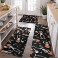 thumbnail image 2 of Skeleton Pumpkin Halloween Pattern Kitchen Rugs Sets Of 3,Kitchen Runner Rugs Non Skid Washable,Decorative Kitchen Floor Mats for Kitchen,Sink,Laundry,17"x30"+ 17"x47" + 17"x59", 2 of 6