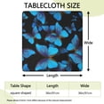 thumbnail image 2 of Black Blue Butterfly Pattern Square Fitted Tablecloth with Elastic Edge,Square Table Cover,Washable Elastic Table Cover for Home Kitchen Party Decor 36"x36", 2 of 6