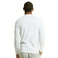 thumbnail image 3 of Men's Cotton Crew Neck Long Sleeve Henley Shirt/T Shirts, White S, 1 Pack, 3 of 3