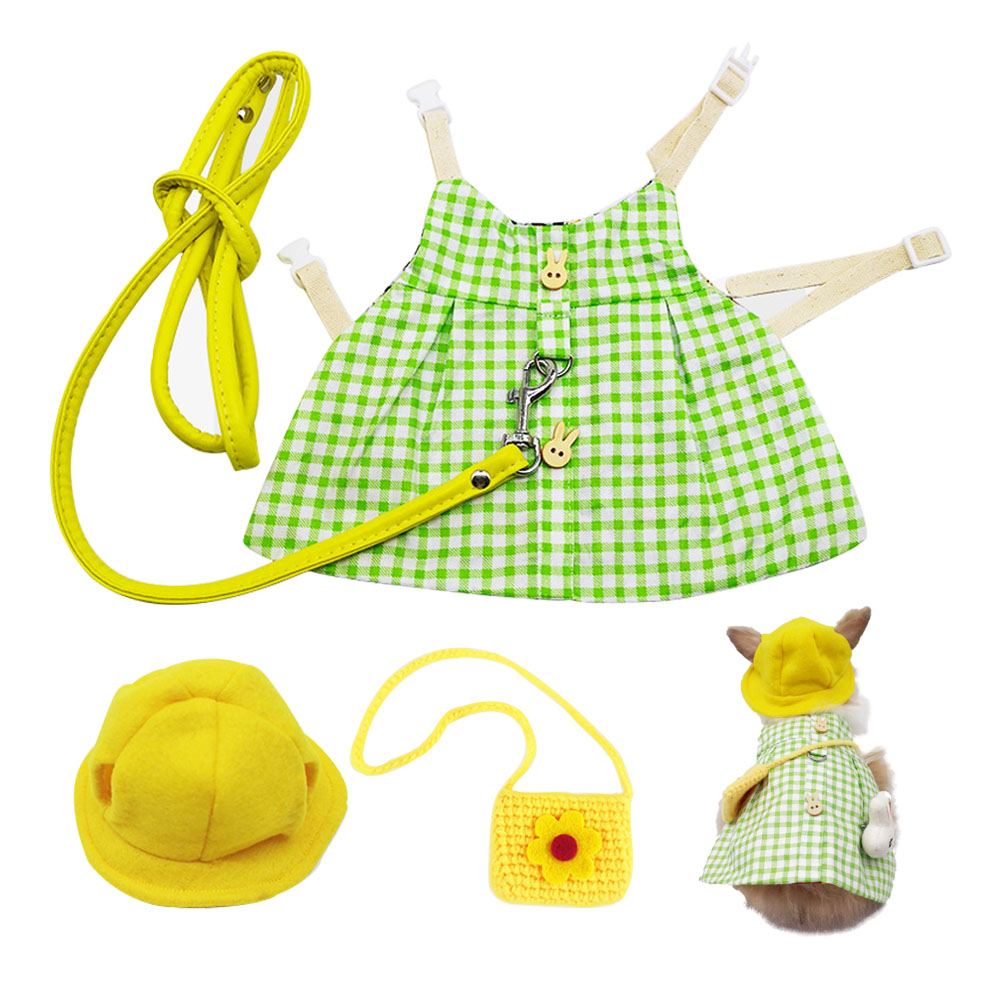 Feelers Rabbit Dresses Harness and Leash, Pet Dress for Bunny, Harness