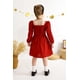 thumbnail image 4 of Vestido Happy Town para niña pequeña, manga larga, algodón, rojo 2-3T, 4 of 7