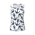 thumbnail image 4 of Gaeub Navy Blue Anchors Women's Workout Tank Tops Lightweight Sleeveless Shirts for Women for Athletic Running Tennis Yoga - Small, 4 of 9