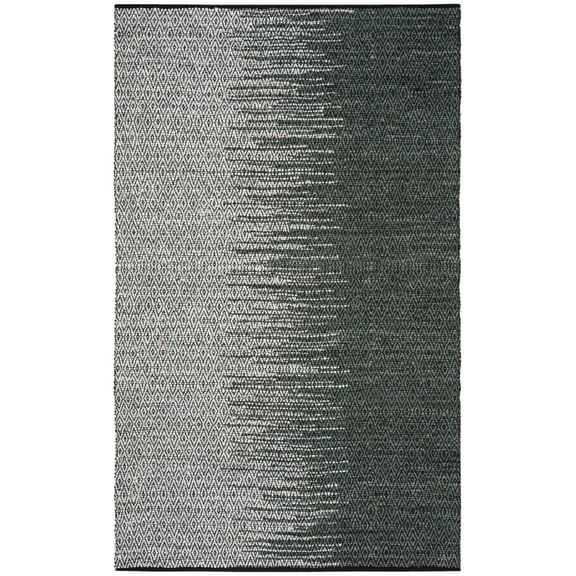 SAFAVIEH Vintage Leather Jarred Diamond Striped Area Rug, Light Grey/Charcoal, 6' x 9'
