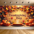 thumbnail image 6 of LUUFILx Thanksgiving Fall Banner Decorations with Pumpkins and Autumn Leaves for Party Supplies Thanksgiving Day Celebration Photography Props Background Backdrop, 6 of 8