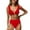 Red, variant on Swimsuits for Big Busted Women Under 20$ - Green Ruffle Bikini Hontri Women's Bikini Set with Ruffles And High Waist Sexy Two Piece Swimsuit Swimwear