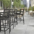 thumbnail image 3 of BizChair Commercial Grade Bar Height Stool with Arms, All-Weather Outdoor Bar Stool with Faux Wood Poly Resin Slats and Aluminum Frame, Gray Wash, 3 of 11