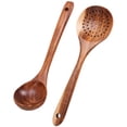 thumbnail image 3 of Youliang Wooden Strainer Spoon Portable Utensils 2pcs for Cooking, 3 of 5