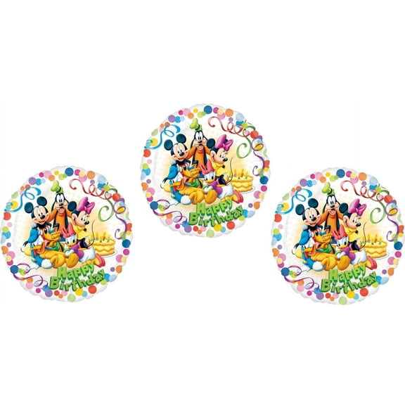Set of 3 Mickey Mouse Clubhouse Happy Birthday Party Balloons Decorations Supplies Minnie Goofy