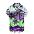 thumbnail image 4 of Mens Casual Manga Corta Botón Abajo Camisas Impresas Bolsillo Turndown Cuello Blusa para Verano Al Aire Libre Casual Uso Diario Hombre Manga Corta Botón Abajo Camisas con Bolsillo, 4 of 6