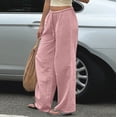 thumbnail image 3 of Dresfit Womens Wide Leg Sweatpants Baggy Drawstring Pants Summer 2026 Soild Vacation Trousers High Waisted Flowy Cooling Pant with Pockets XL, 3 of 7